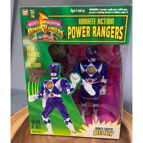 Mighty Morphin Power Rangers Karate Action Billy 8" Figure 2201 Bandai 1994 Vint - Picture 1 of 8